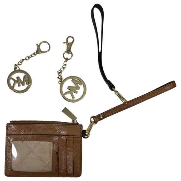 Michael Kors Key Chains Card Wallet Wristlet Leather Gold Tone Lot of 4 items - Picture 2 of 4